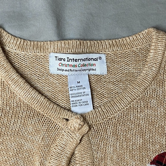 Women's Medium Tiara International Christmas Collection Sweater Snowman Cardigan - Picture 11 of 11